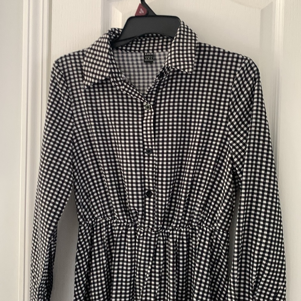 Shein Gingham Print Shirt Dress Without Belt size 4 modesty‎ classic elegant - Picture 14 of 14